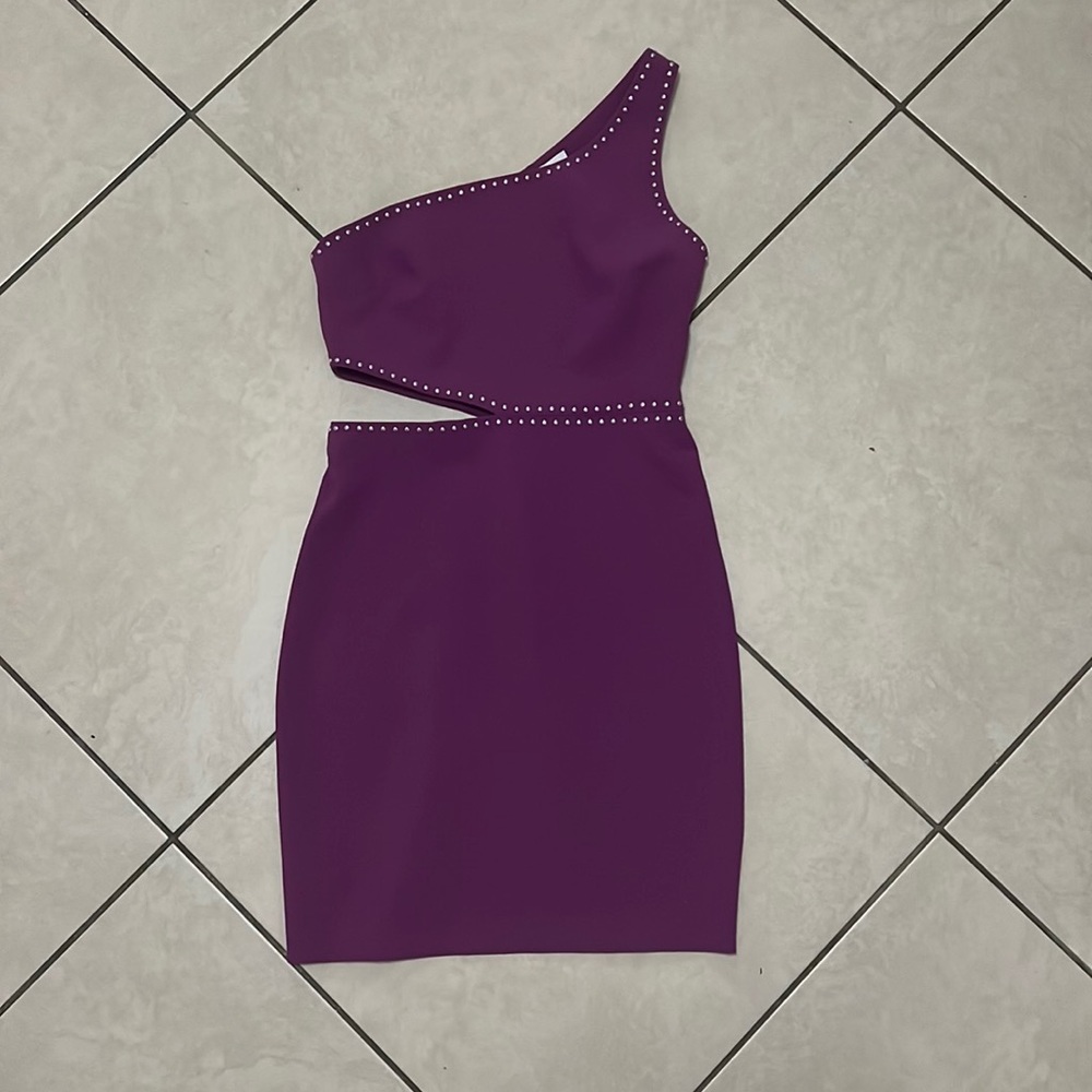 Purple one sleeve Likely dress
